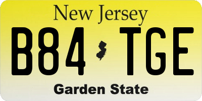 NJ license plate B84TGE
