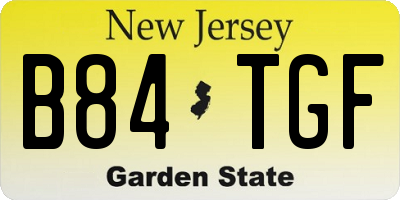 NJ license plate B84TGF