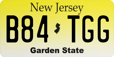 NJ license plate B84TGG