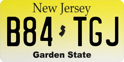NJ license plate B84TGJ