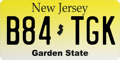 NJ license plate B84TGK