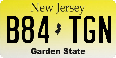 NJ license plate B84TGN