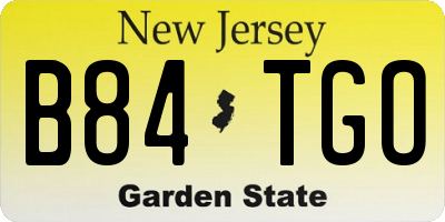NJ license plate B84TGO