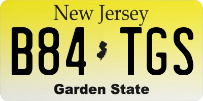 NJ license plate B84TGS