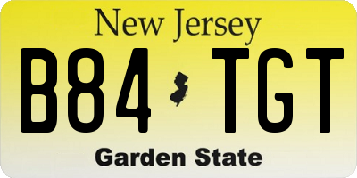 NJ license plate B84TGT