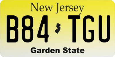 NJ license plate B84TGU