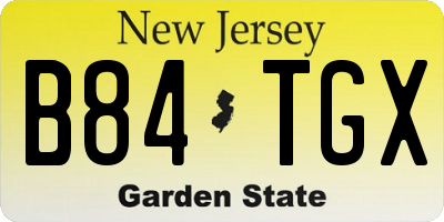 NJ license plate B84TGX