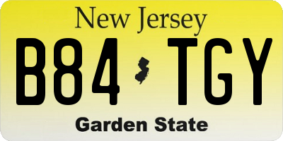 NJ license plate B84TGY