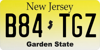 NJ license plate B84TGZ