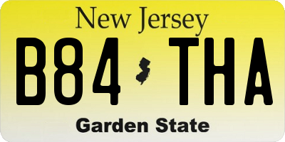 NJ license plate B84THA