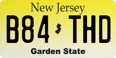 NJ license plate B84THD