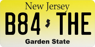 NJ license plate B84THE