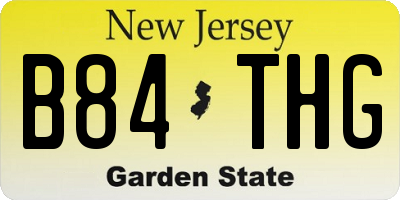 NJ license plate B84THG