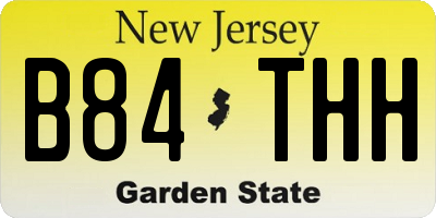 NJ license plate B84THH
