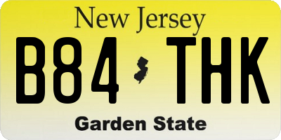 NJ license plate B84THK
