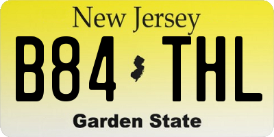 NJ license plate B84THL