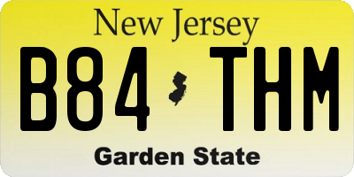 NJ license plate B84THM
