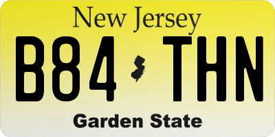 NJ license plate B84THN