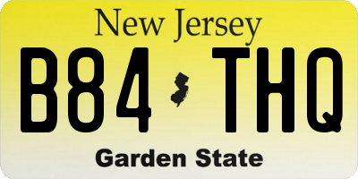 NJ license plate B84THQ