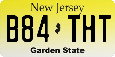NJ license plate B84THT