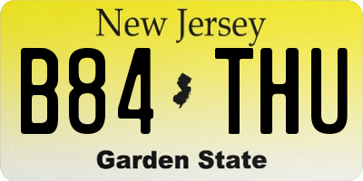 NJ license plate B84THU