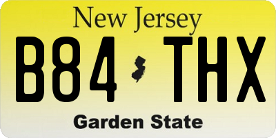 NJ license plate B84THX