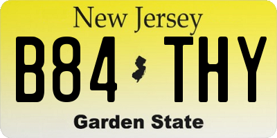 NJ license plate B84THY
