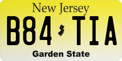 NJ license plate B84TIA