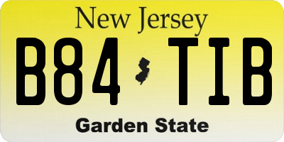 NJ license plate B84TIB