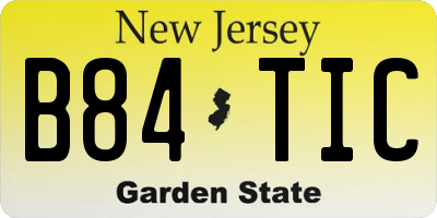 NJ license plate B84TIC