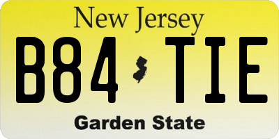 NJ license plate B84TIE