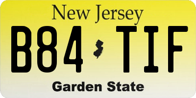 NJ license plate B84TIF