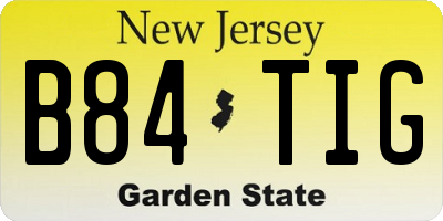 NJ license plate B84TIG