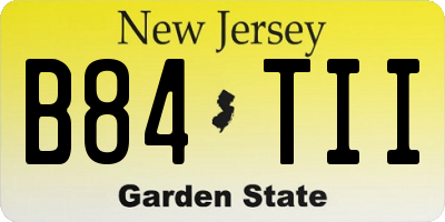 NJ license plate B84TII