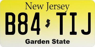 NJ license plate B84TIJ