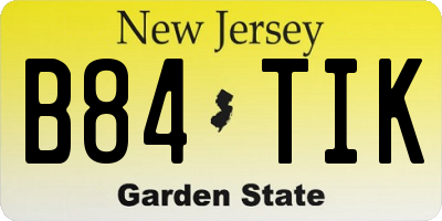 NJ license plate B84TIK