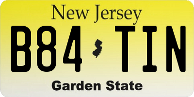 NJ license plate B84TIN