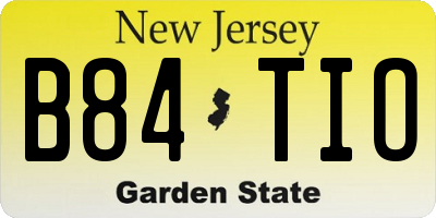 NJ license plate B84TIO