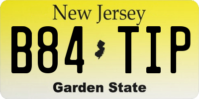 NJ license plate B84TIP