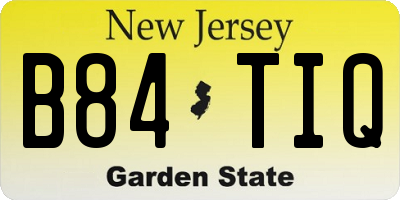 NJ license plate B84TIQ