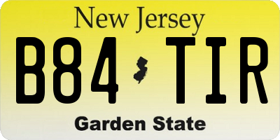 NJ license plate B84TIR