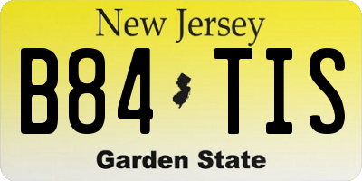 NJ license plate B84TIS