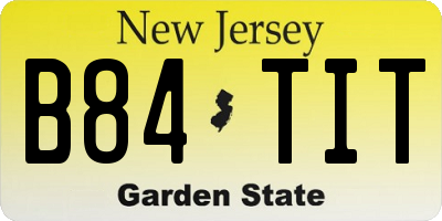 NJ license plate B84TIT