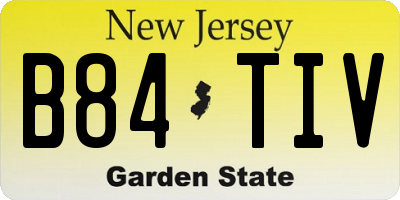 NJ license plate B84TIV