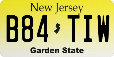 NJ license plate B84TIW