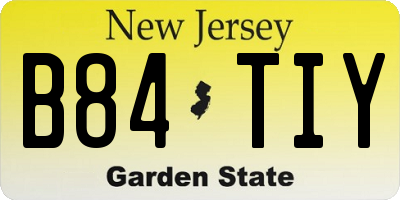NJ license plate B84TIY