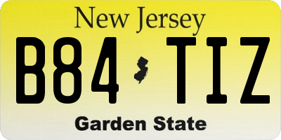 NJ license plate B84TIZ