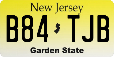 NJ license plate B84TJB