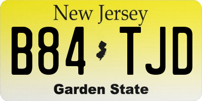 NJ license plate B84TJD