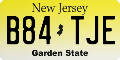 NJ license plate B84TJE